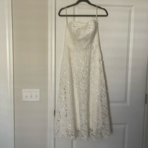 Spectacular David's Bridal Ivory Floral Lace Gown